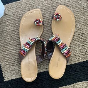 Festive beaded sandals. Great condition.